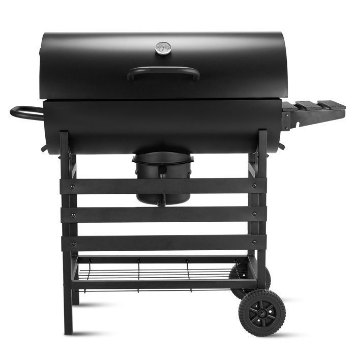 Barbecue à charbon - TEENO - Grill XXL - Couvercle - Thermomètre intégré - Surface 70x35 cm