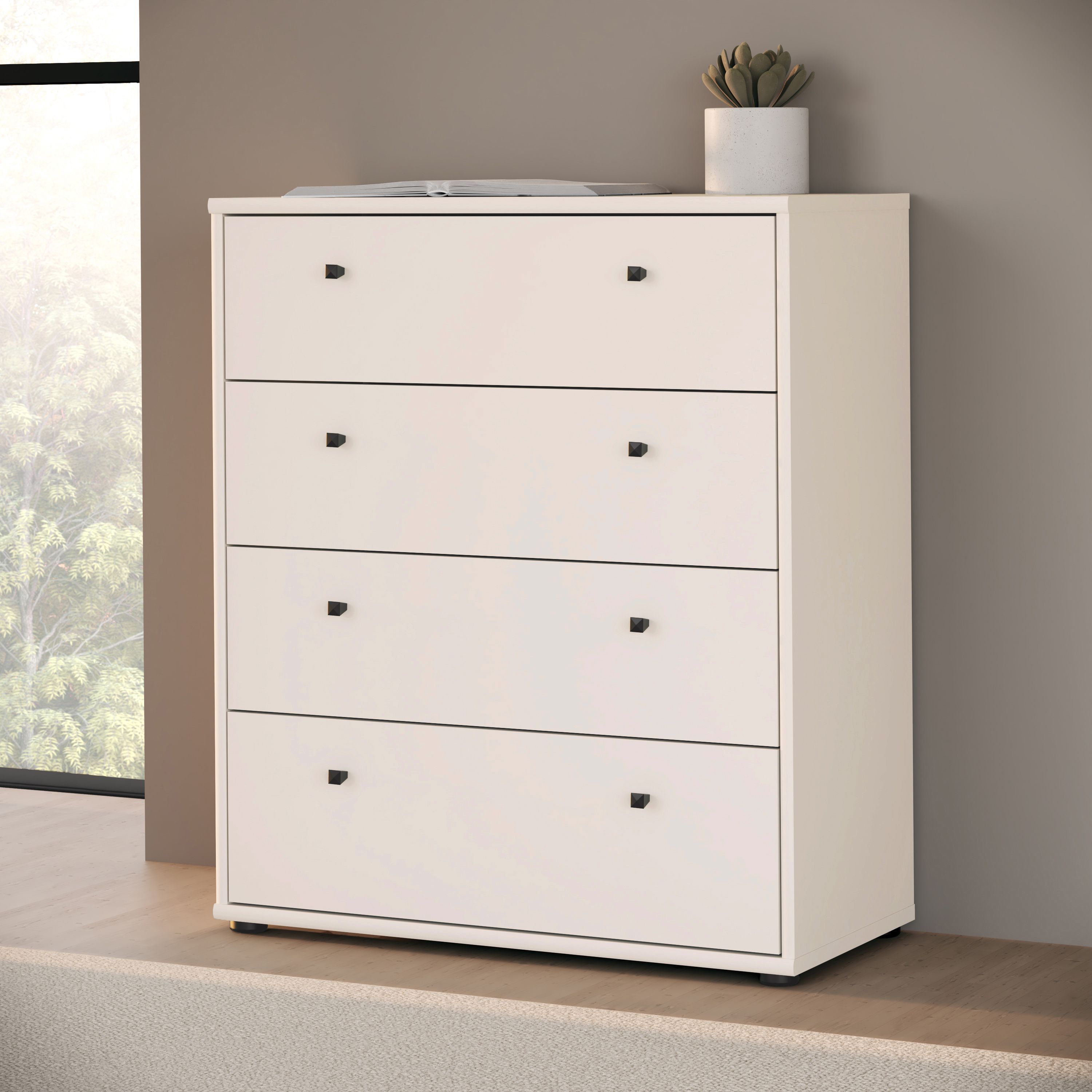 TEMPRA 4-Drawer Chest - Cashmere Decor - W 73.7 × D 34.8 × H 85.5 cm
