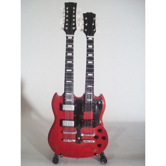 Jimmy Page Led Zeppelin Double Neck SG Miniature Guitar