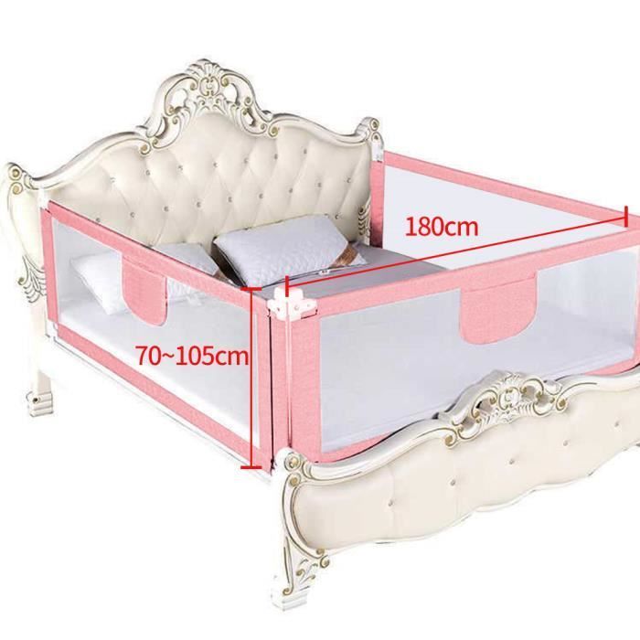Sponda di sicurezza per lettino - JEOBEST - GOLDCMN - Regolabile - Universale - Rosa