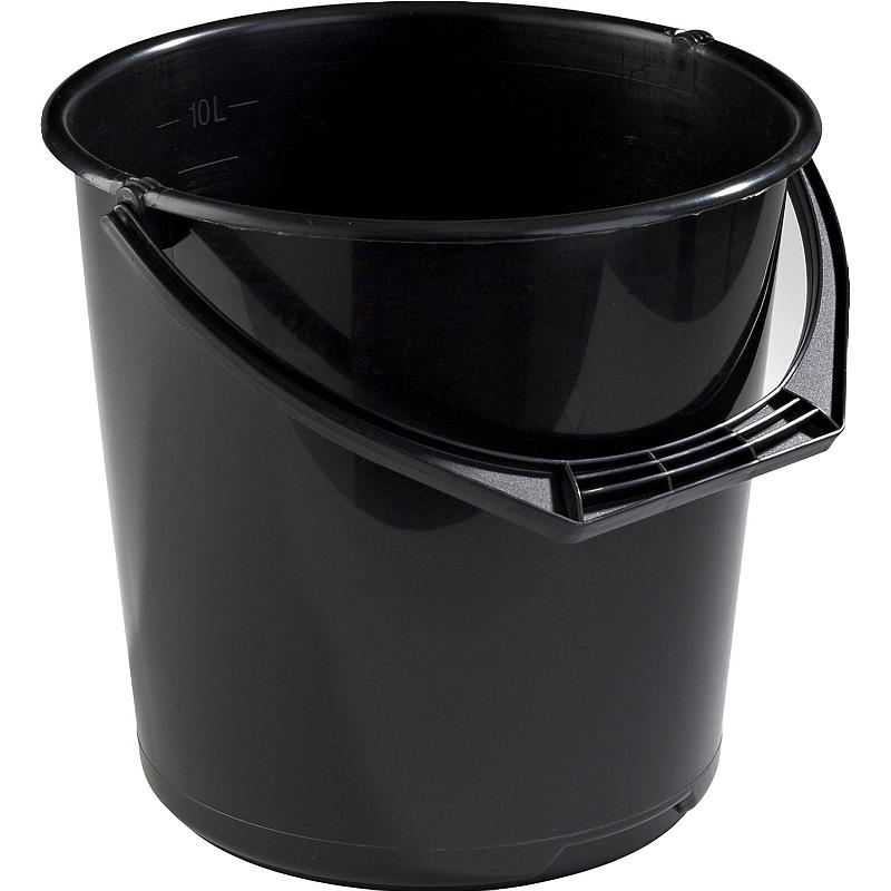 Cubo de plástico de 10 l negro/azul Eco