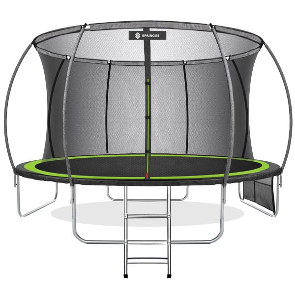 Trampolina ogrodowa z siatką wewnętrzną i drabinką 12 FT 360/366/369 cm