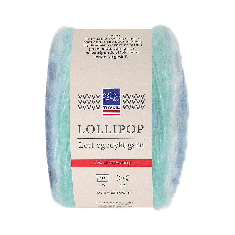 Garn Lollipop blå/lavendel/turkos toning
