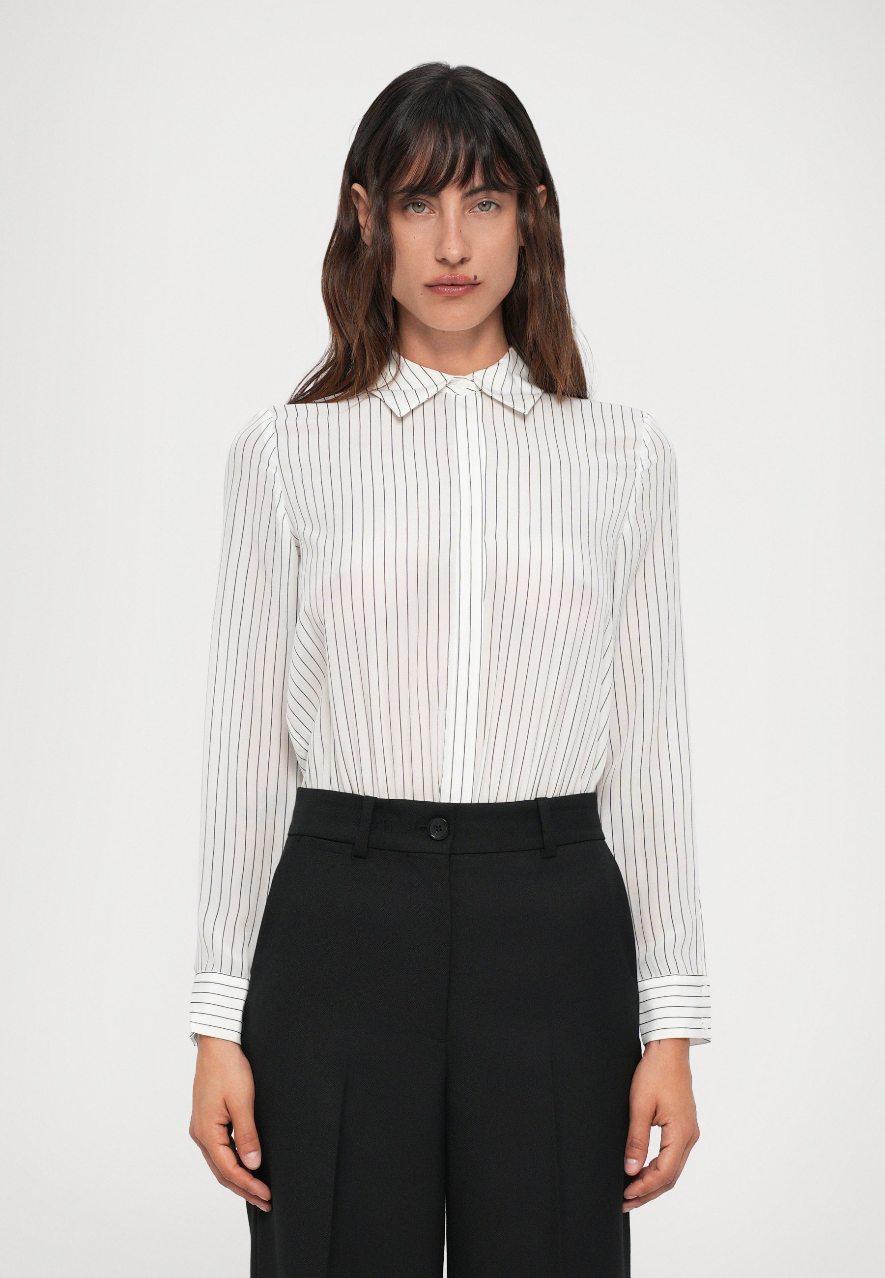 Alice + Olivia WILLA BODYSUIT - Blouse met knoopjes - gebroken wit/zwart