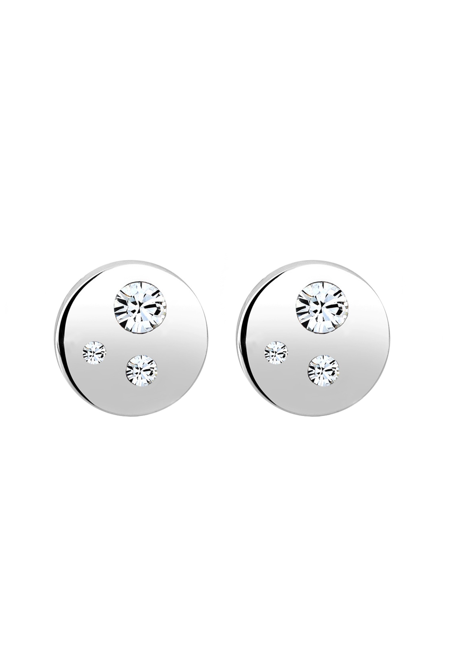Elli Femmes Rond Basic Géo Tendance avec cristaux en argent sterling 925