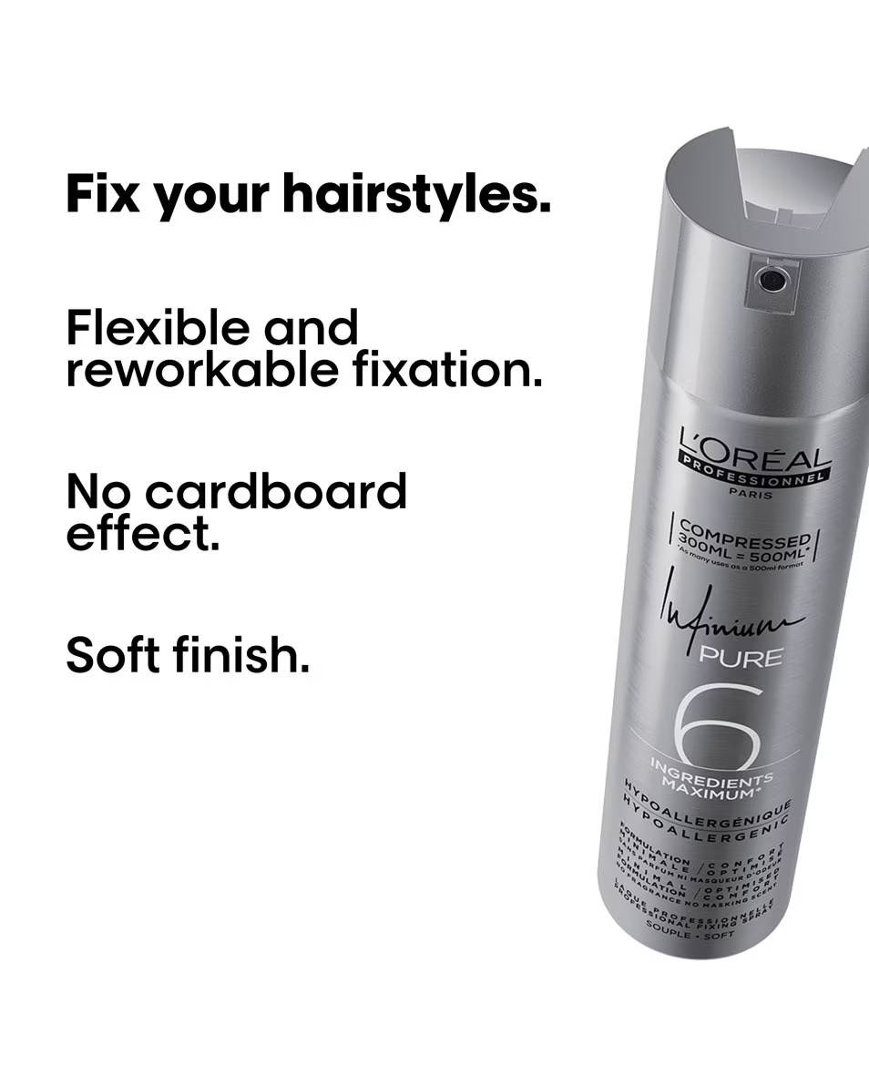 L'OREAL PROFESSIONNEL L'Oréal Professionnel Infinium Pure Soft Υποαλλεργικό σπρέι μαλλιών με ελαφρύ κράτημα