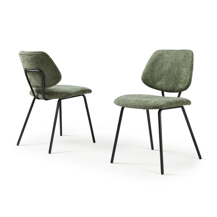 Juego de 2 sillas de comedor Köma de color verde oscuro