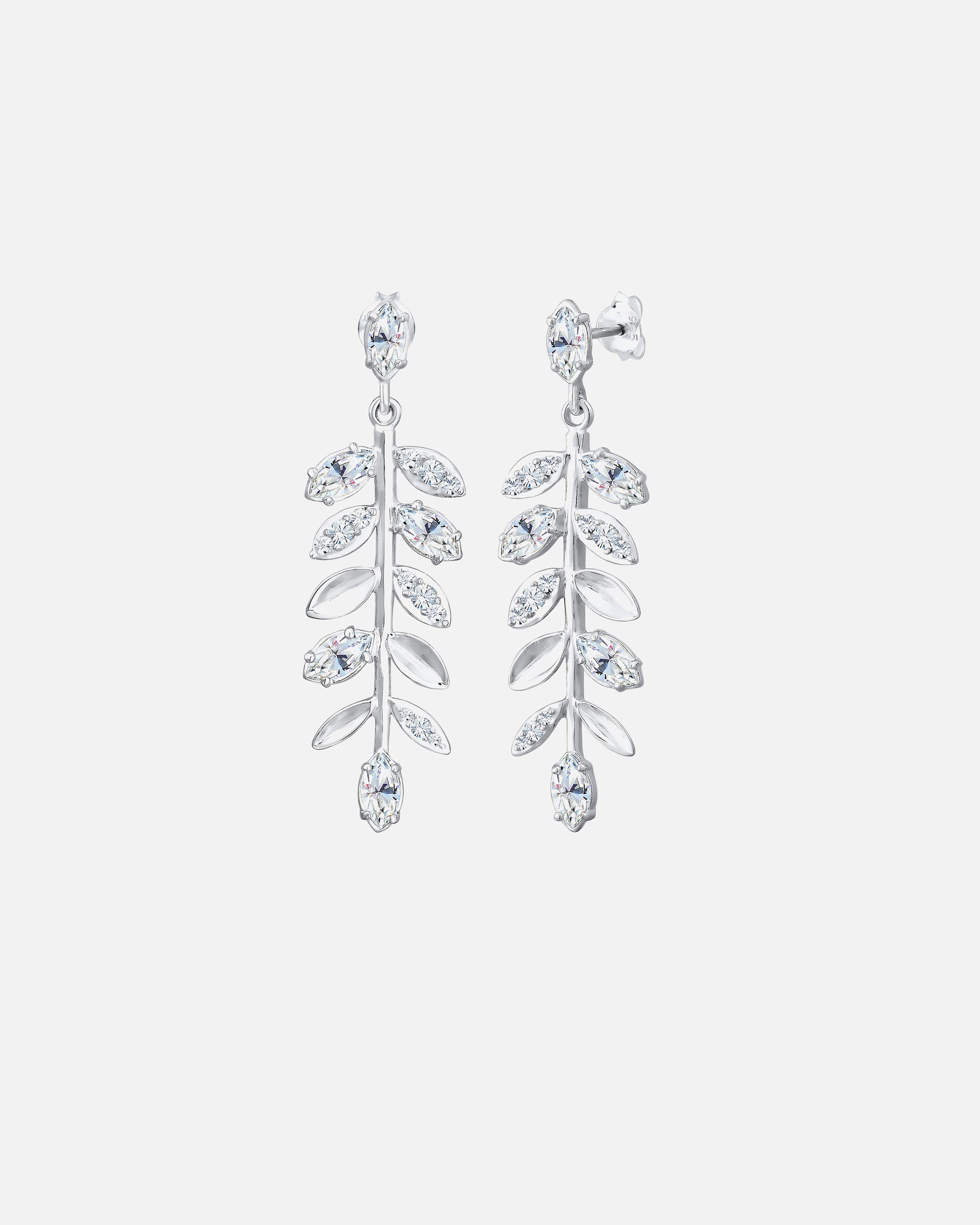 Elli PREMIUM Femmes symbole de la feuille avec cristaux en argent sterling 925
