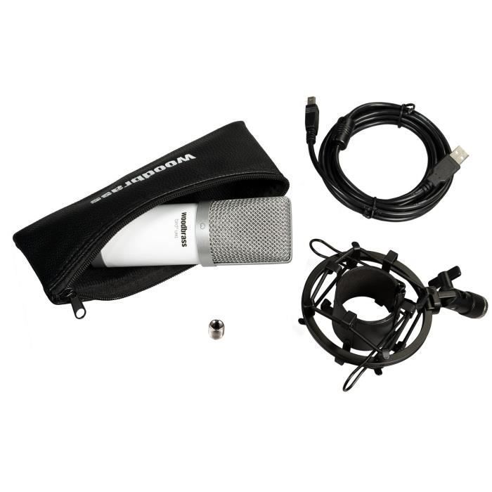 USB Microphone - WOODBRASS - UM1 - Cardioid - White - Home Studio Recording