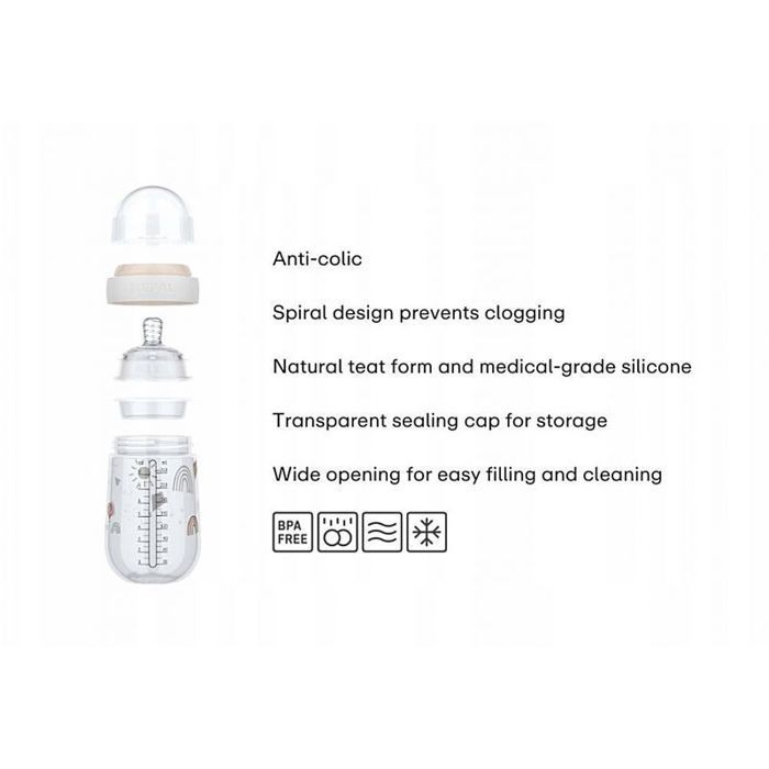 Baby bottle - Mepal baby bottle spare parts MIO BOTTLE WITH NIPPLE 240 ML FOREST FRIENDS 108061565408