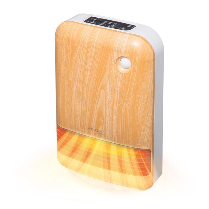 Iris Ohyama, Calefactor portátil compacto con detector de movimiento, alcance de 90 cm, 1500 W, Madera