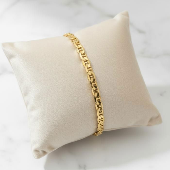 Bracelet - Femme - Maille Gucci - Marine - Plaqué Or Jaune 750/1000 - 20 cm