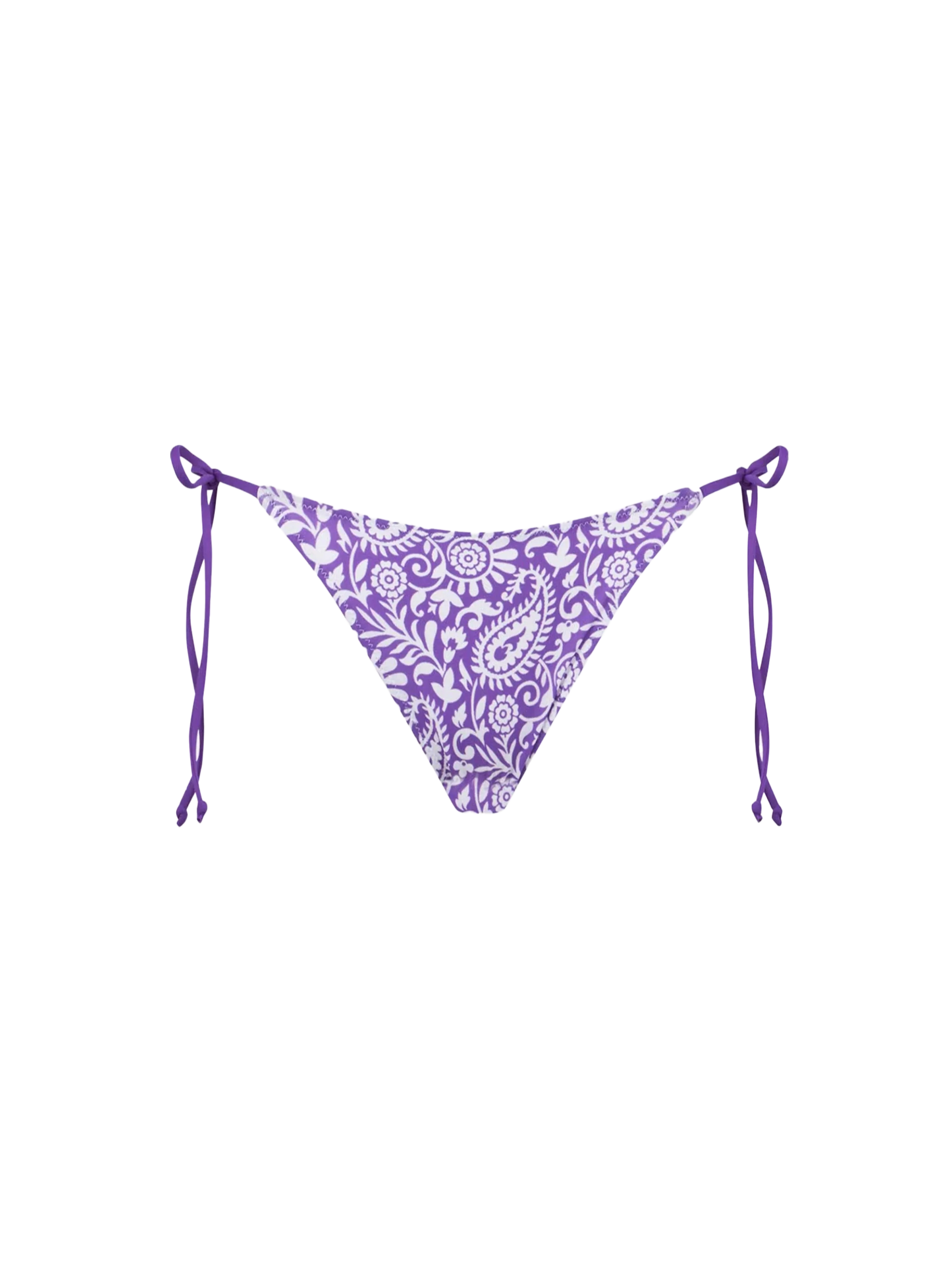 Damen-Badehose mit Paisleymuster und seitlichen Bändern