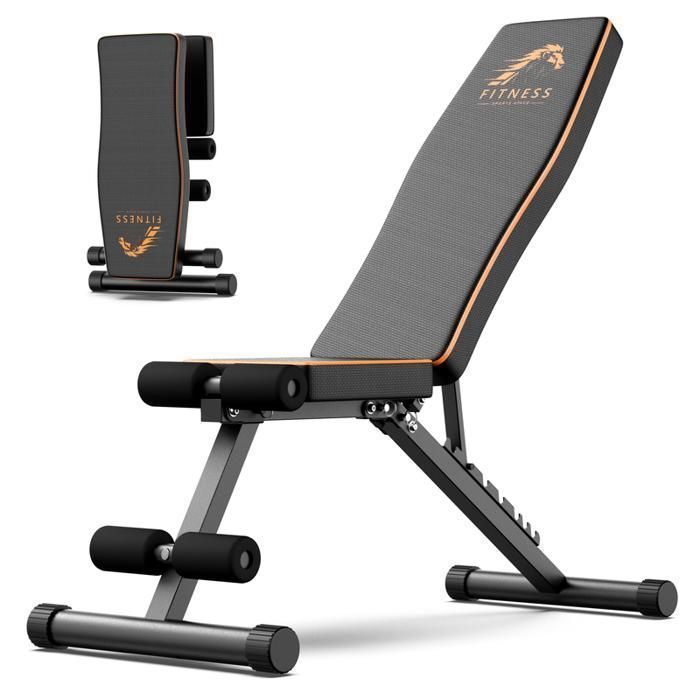 Banco de pesas plegable - BIGZZIA - Banco de entrenamiento multifuncional ajustable - Ajustable 7 en 1 - Capacidad de 300 kg - Fitness