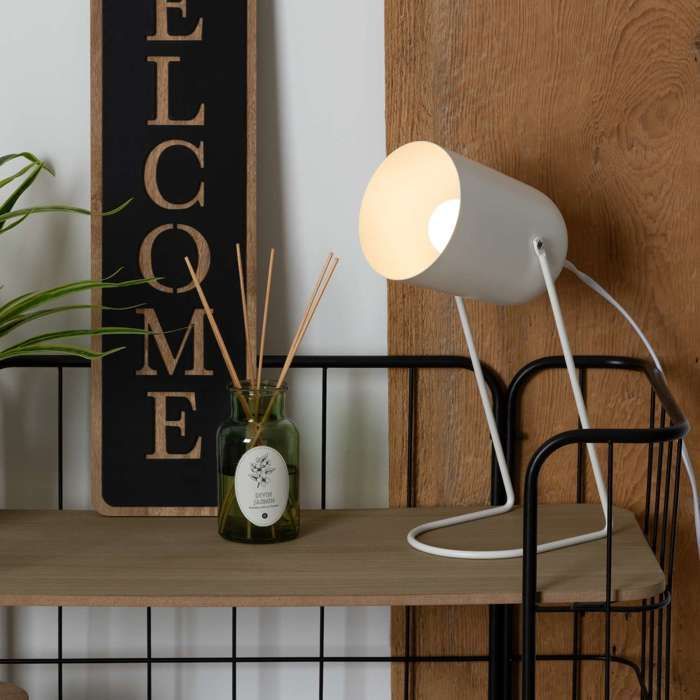 Atmosphera - Lámpara de mesa de metal - Altura: 30 cm - Blanca