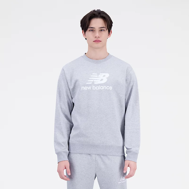 Bluza z okrągłym dekoltem z materiału French Terry marki Homme Essentials Stacked Logo – ATHLETIC GRAY