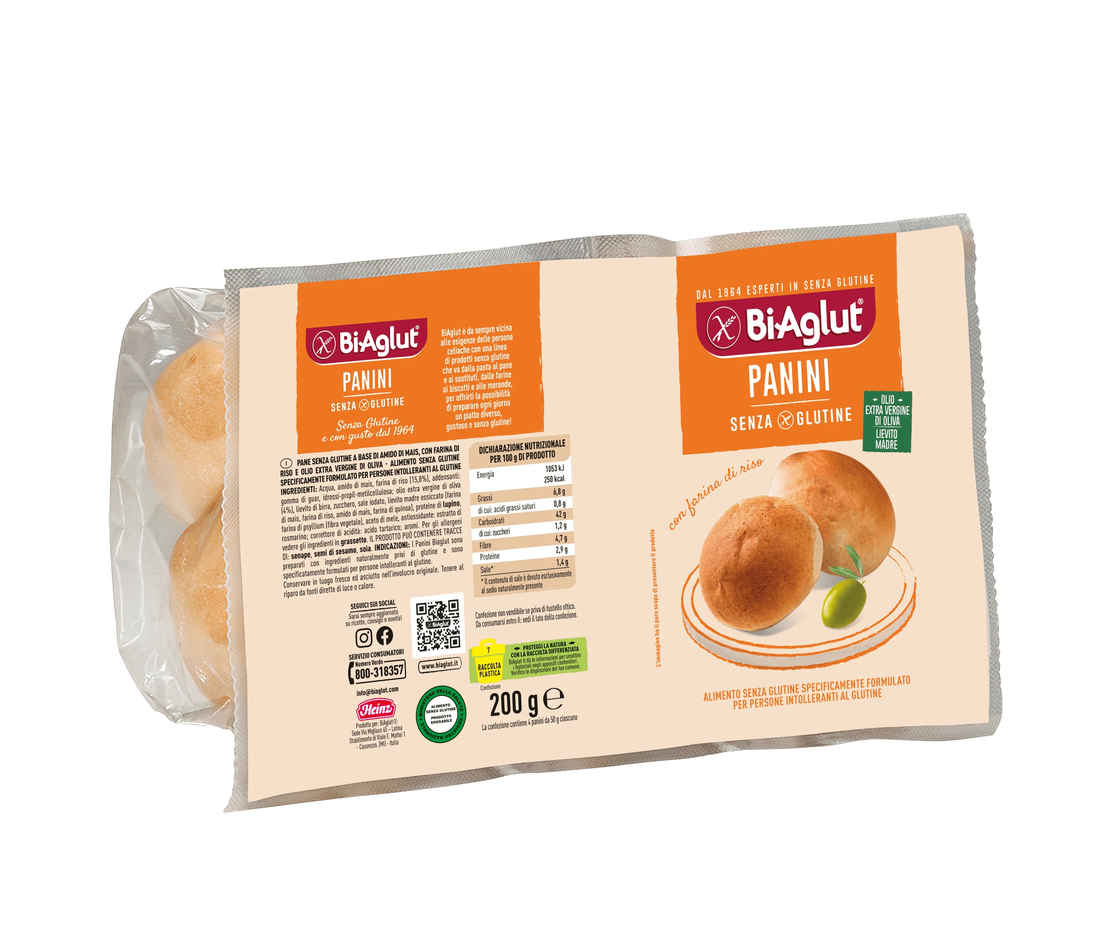 BIAGLUT Biaglut Pane Soff Panini 4X50 g Sans Gluten