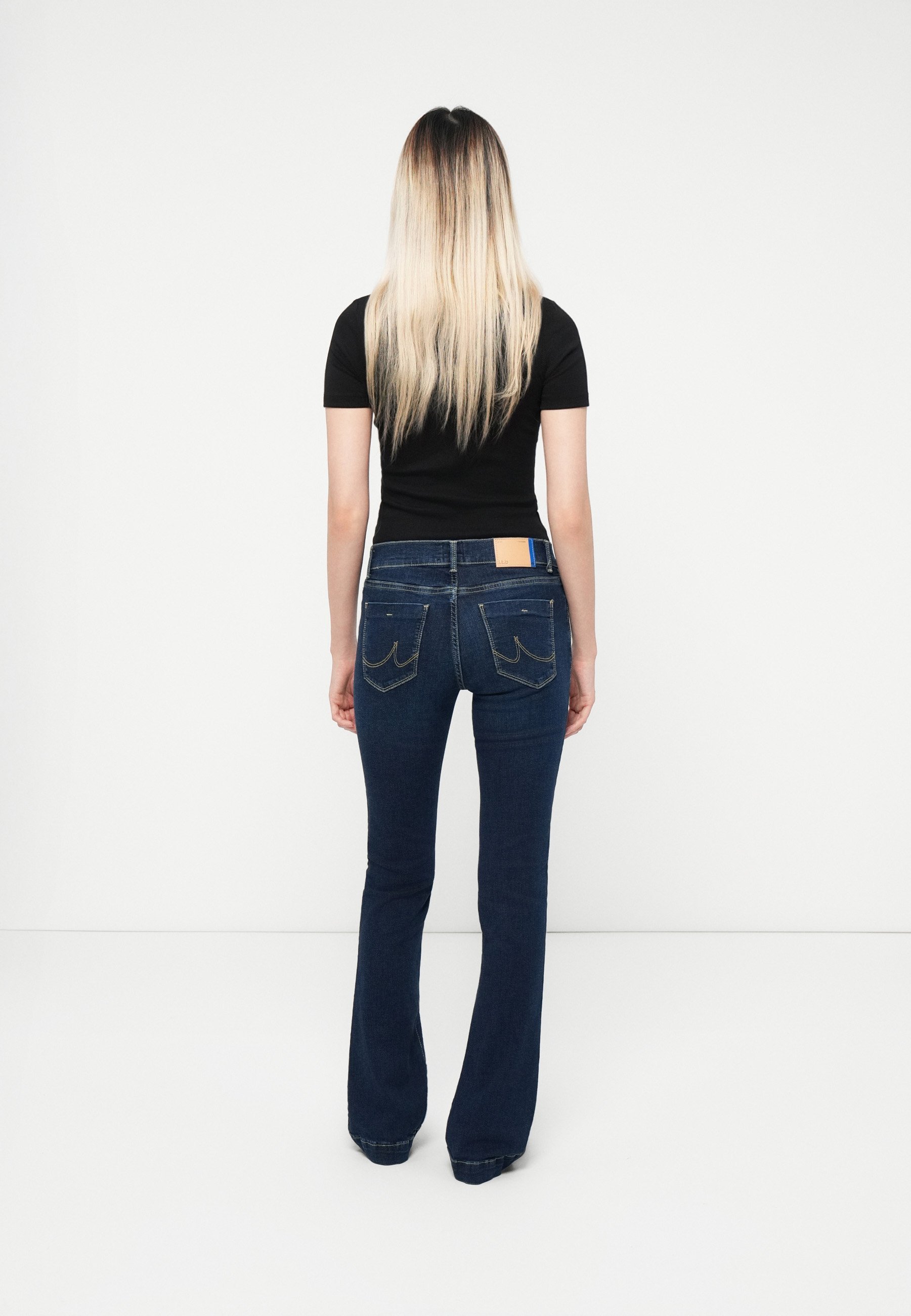 LTB FALLON - Bootcut jeans - donkerblauwe denim