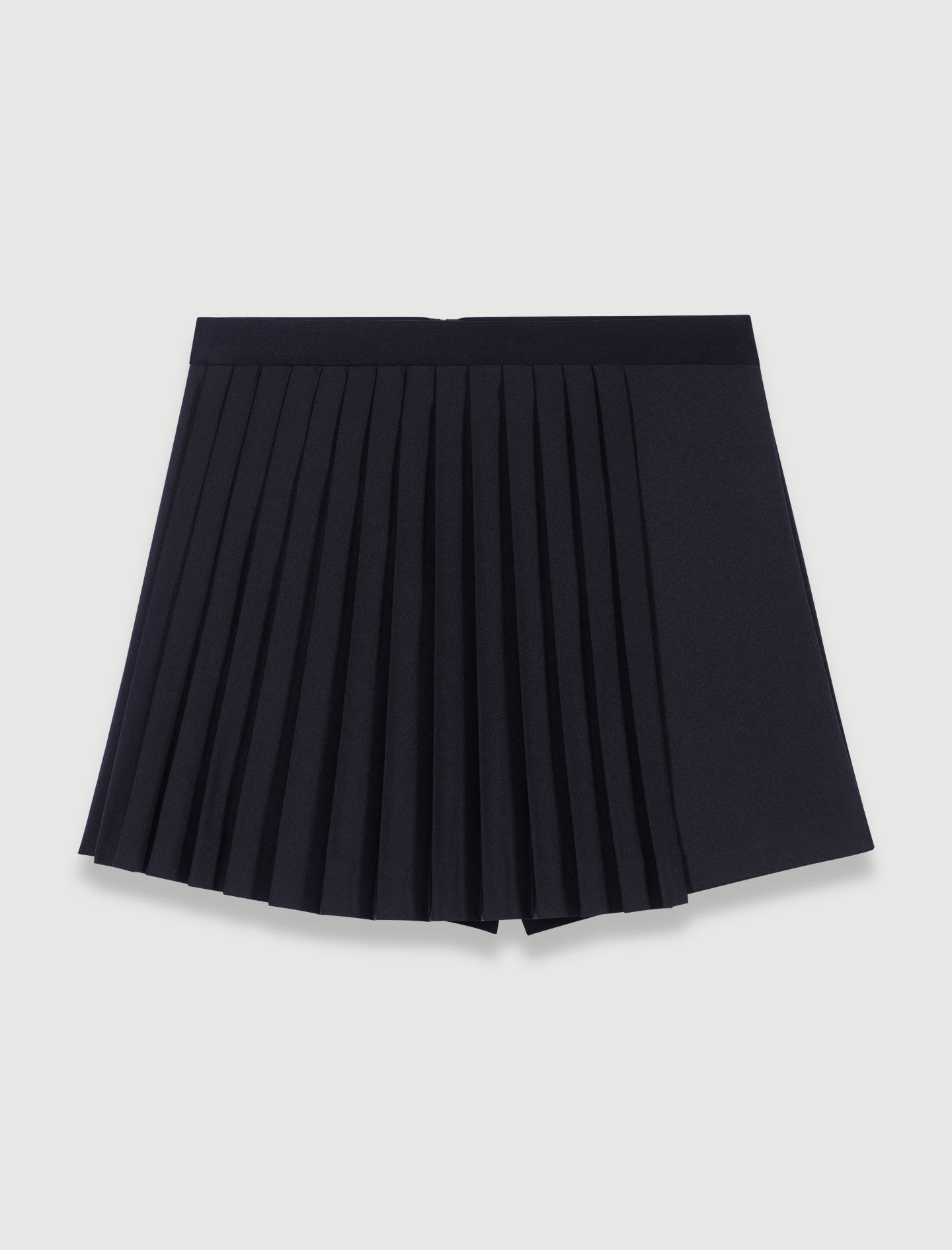 Pantaloni scurți drepți plisați - Negri