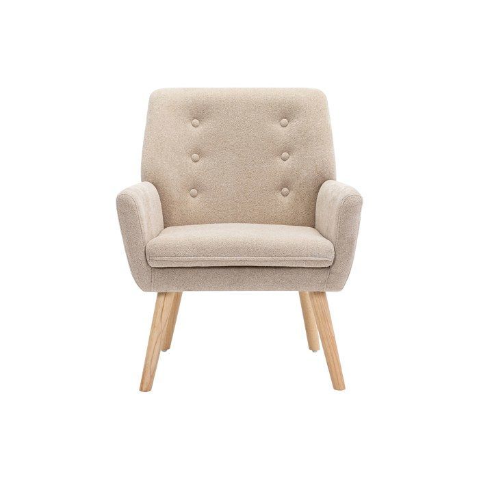 Fauteuil en tissu beige SERINO