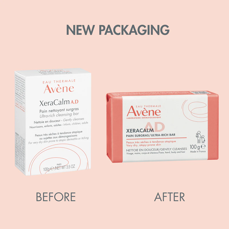 Barra de limpeza ultranutritiva Avène XeraCalm AD Ultra-Rich para pele seca e atópica