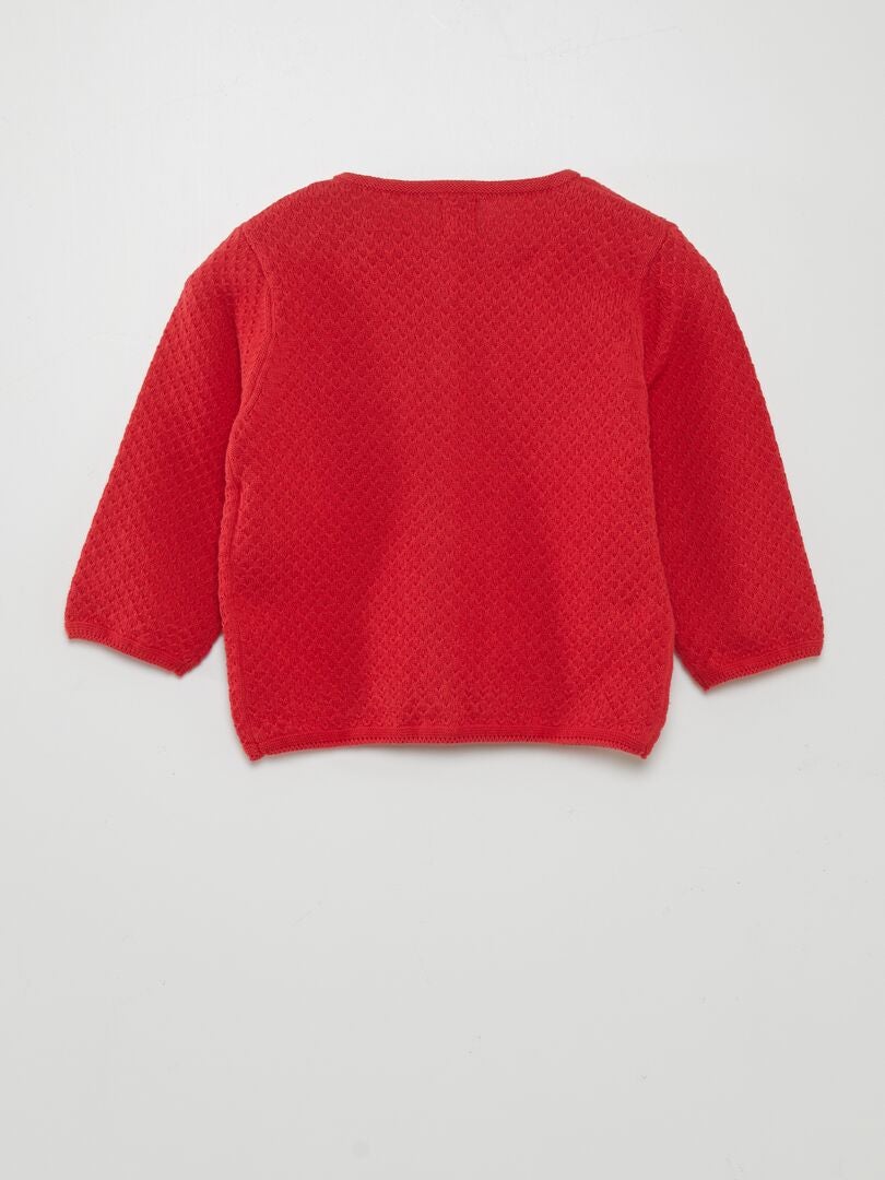 Cardigan in punto legaccio - ROSSO