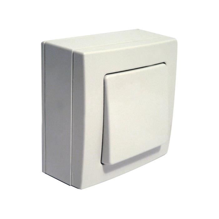 Interruptor de botão de pressão de montagem em superfície ZENITECH Bel'Vue - Branco