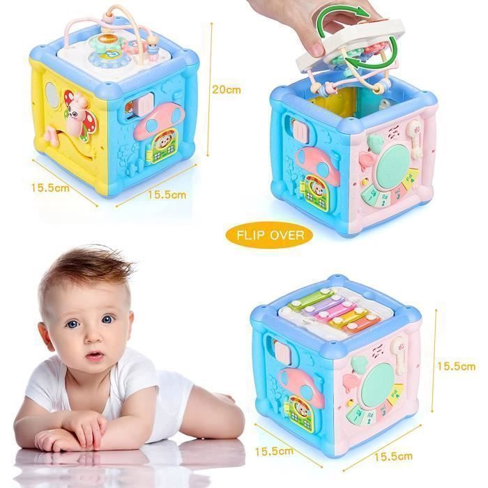 Cube d’Activités 14 en 1 - Montessori Play Center - Jouet d'apprentissage éducatif précoce - Bébé 1 2 Ans