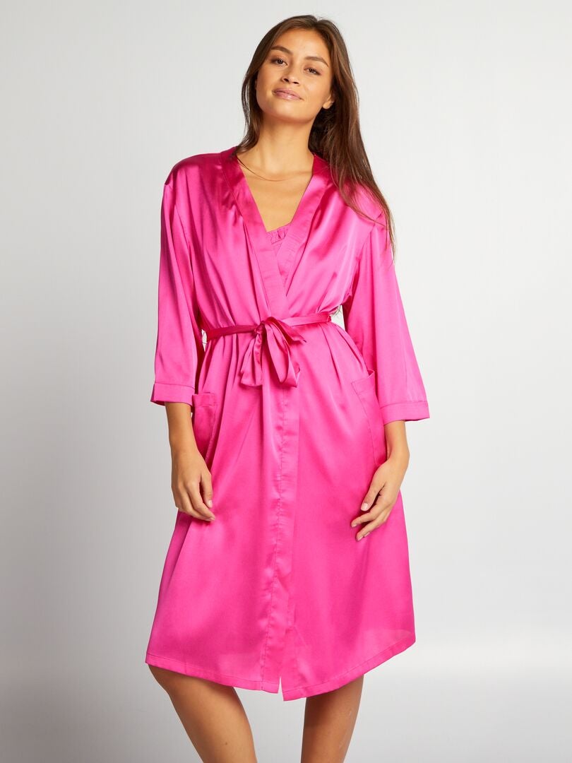 Satijnen kimono - ROZE