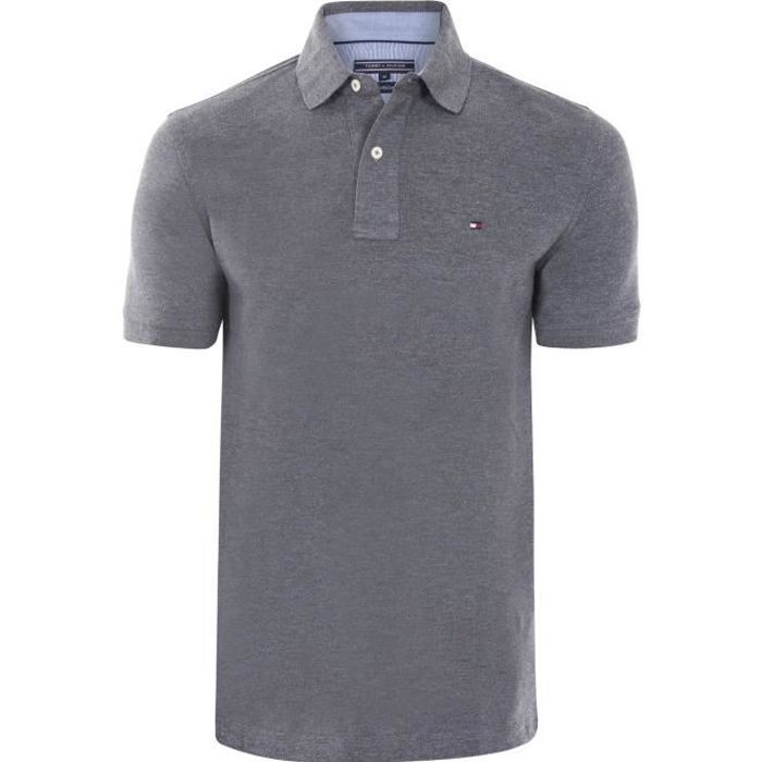 Tommy Hilfiger Men's Polo Shirt, Anthracite Dark Grey, Regular Fit