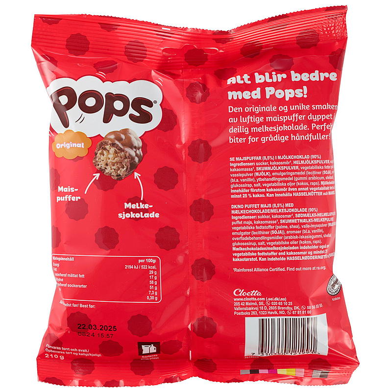Cloetta Pops 210 g Origineel