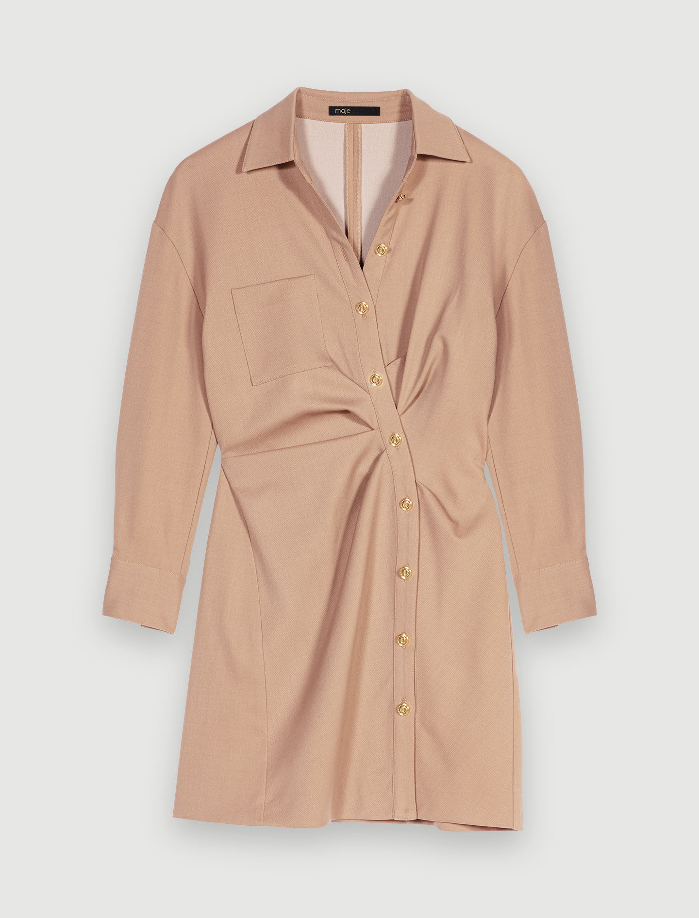 Korte jurk met knoopjes - Beige