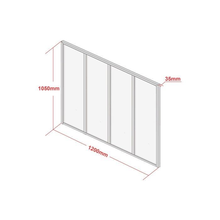 Techo de cristal de aluminio con recubrimiento en polvo estilo taller - 120x105 cm - Luz natural - BAYVIEW