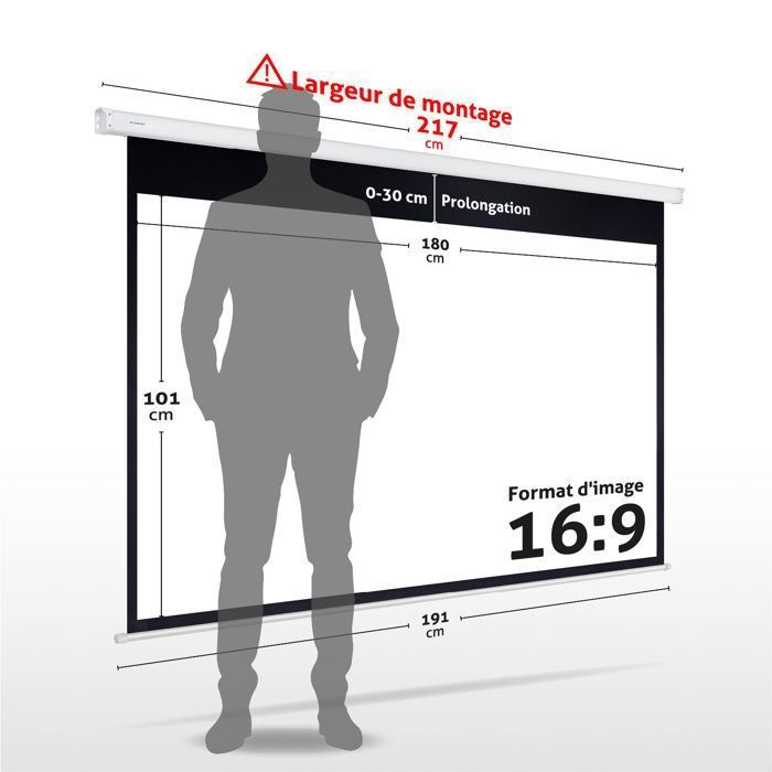 Écran de projection motorisé ESMART Economy EXM 180 x 101 cm (81