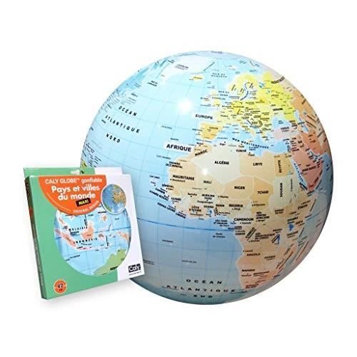 Globe gonflable Caly Maxi - Pays et villes du monde - 42cm - Bleu Ocea
