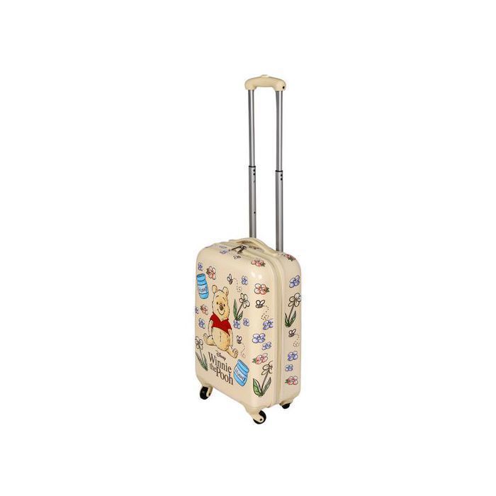 Maleta de viaje rígida color crema de Winnie the Pooh, maleta de cabina con ruedas, equipaje de mano, 54x35x20cm