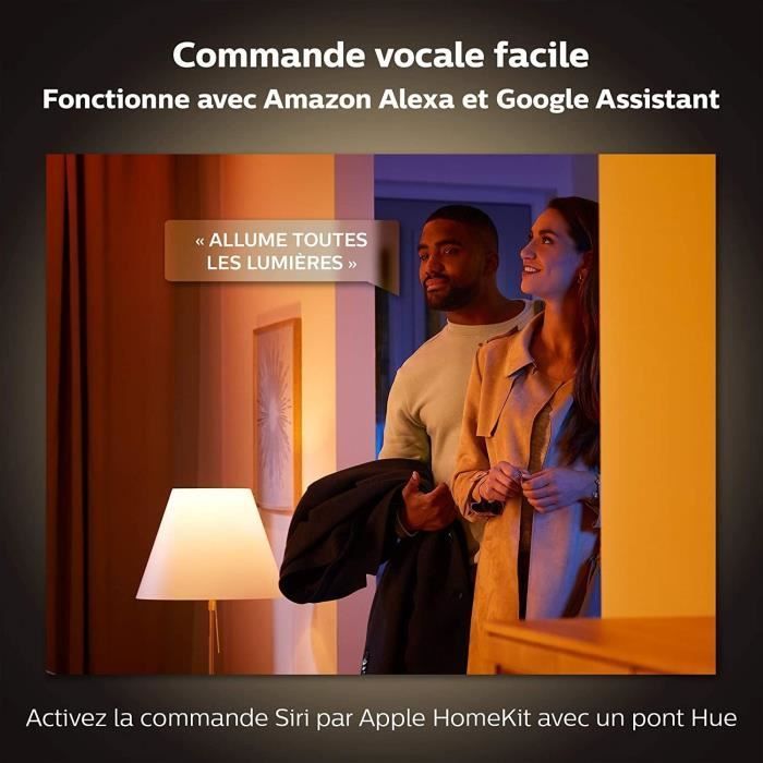 Lámpara Philips Hue White & Color Ambiance Iris, compatible con Bluetooth, negra, funciona con Alexa, Google Assistant y Apple.