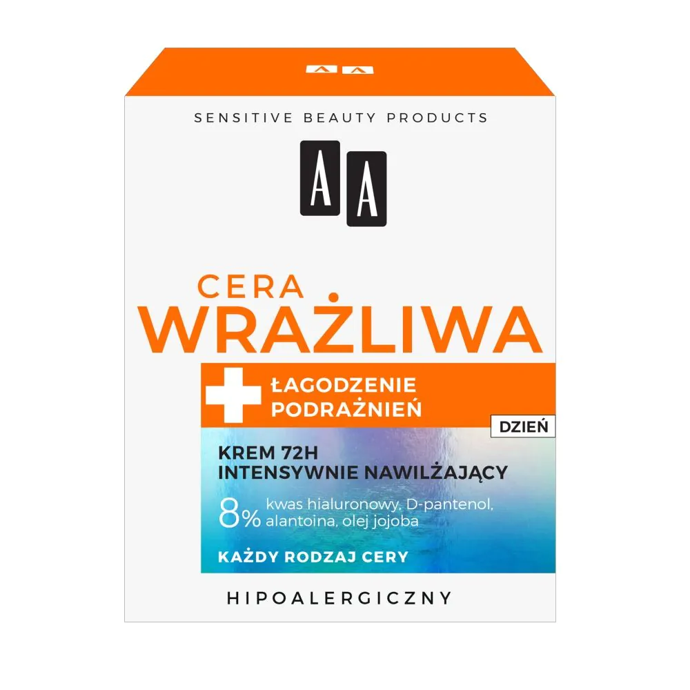AA Cera Wrażliwa krem intensywnie nawilżający 72h na dzień