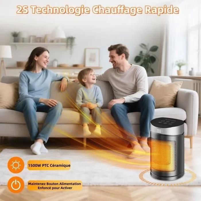 Auxiliary heater, 1500W Energy-Efficient Electric Fan Heater, Silent Radiator, Protect AUXILIARY ELECTRIC RADIATOR