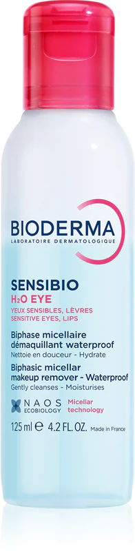 Bioderma Sensibio H2O Eye fluido micelar bifásico para olhos e lábios