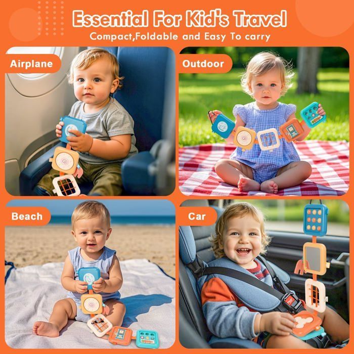 Cube d'Activité Montessori Bébé 1 2 3 Ans - Busy Board Sensoriel, Jouet de Voyage Éducatif Cadeau Enfant.