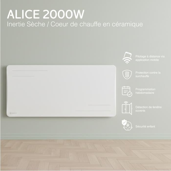 Connected electric radiator - THERMOCERAM - Alice - Ceramic - 2000W - White