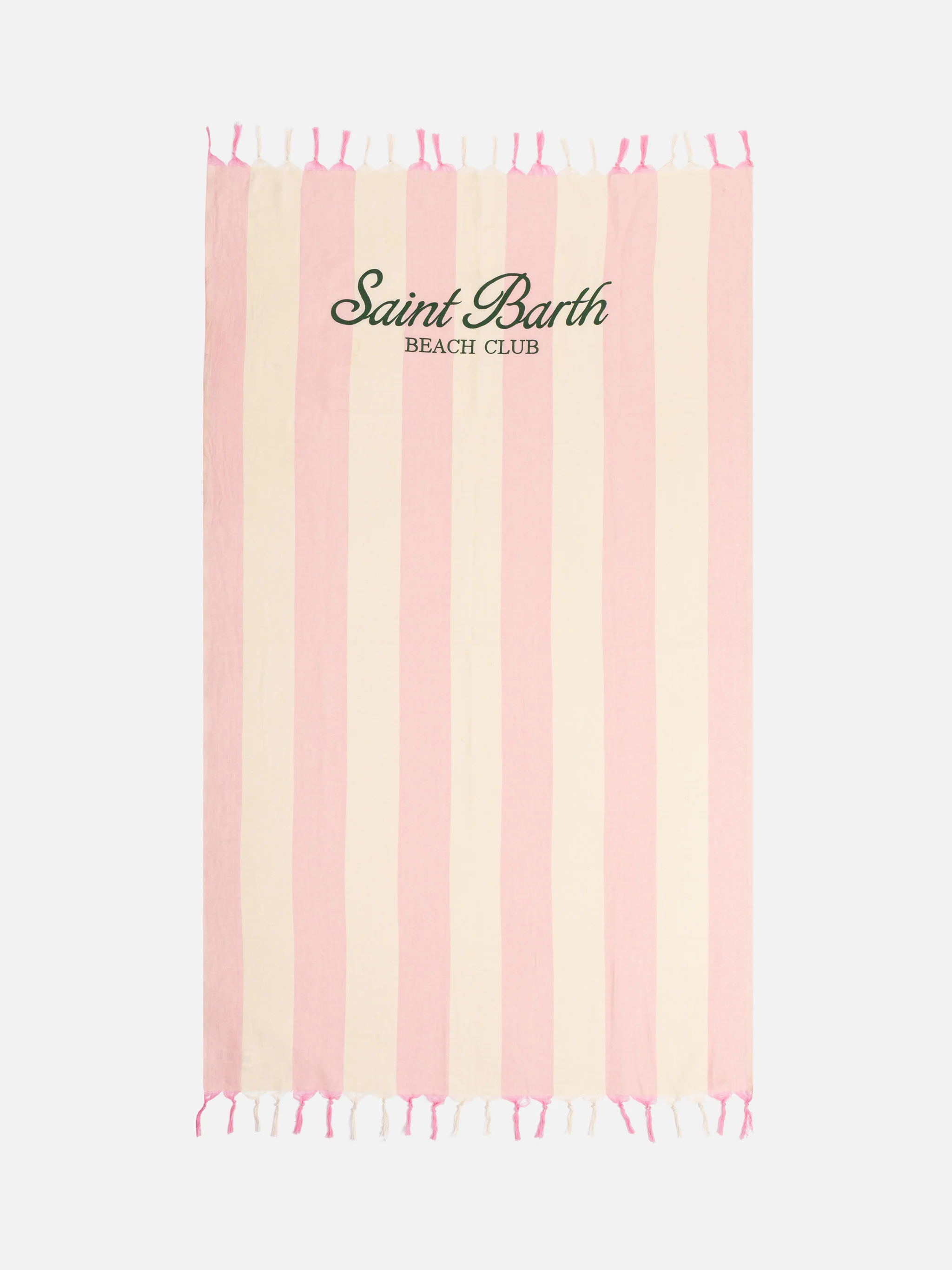Telo mare Fouta in cotone leggero con stampa a righe rosa