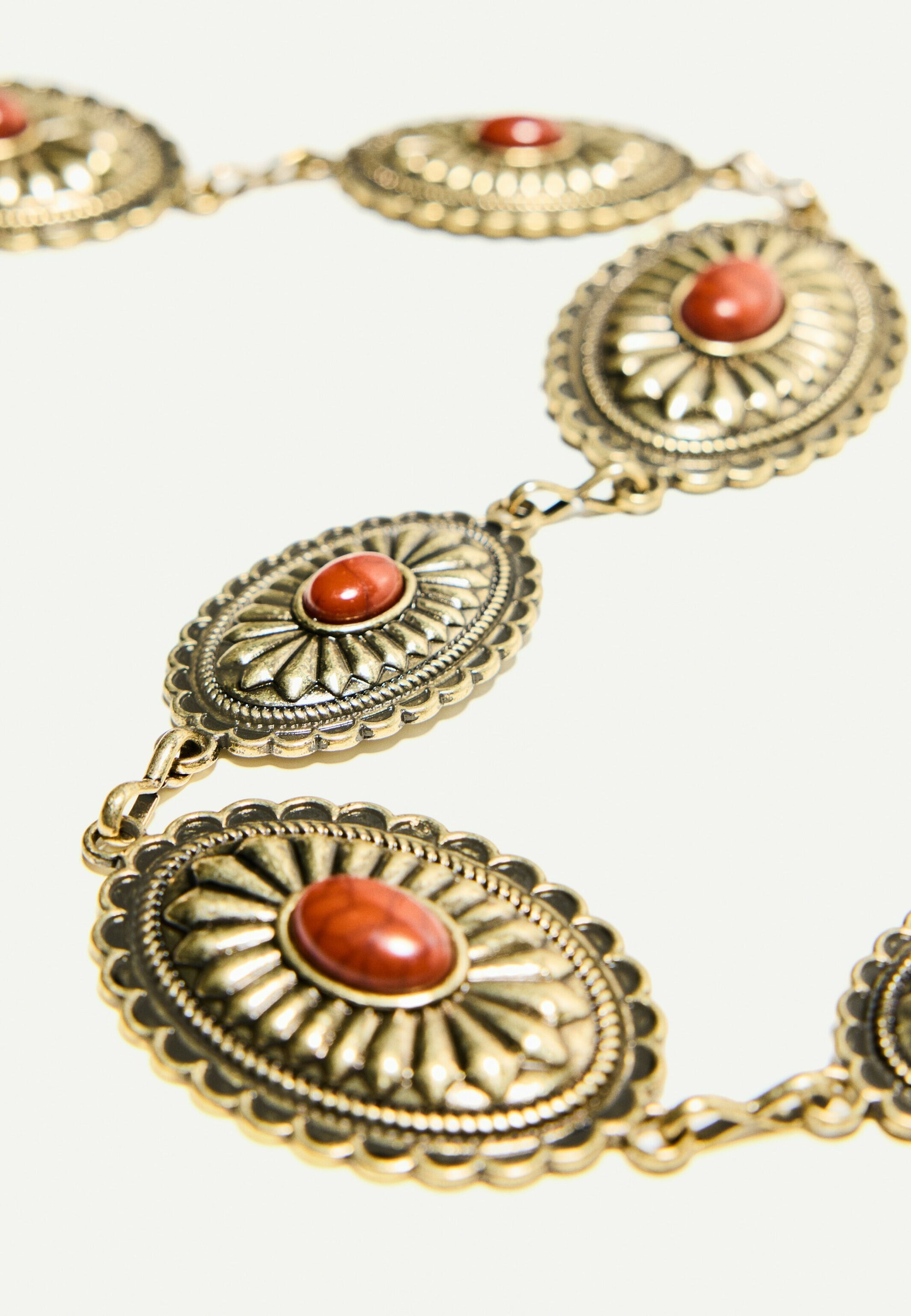 Bershka MEDALLION - Opasok - melírovaná zelená
