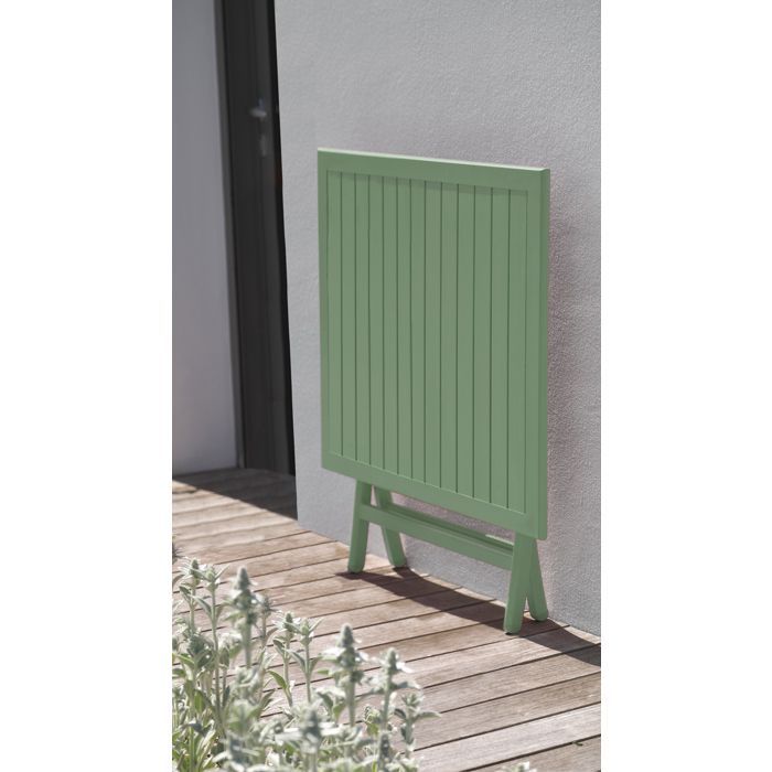 Ensemble repas de jardin 2 places en aluminium vert lagune - Vert lagune