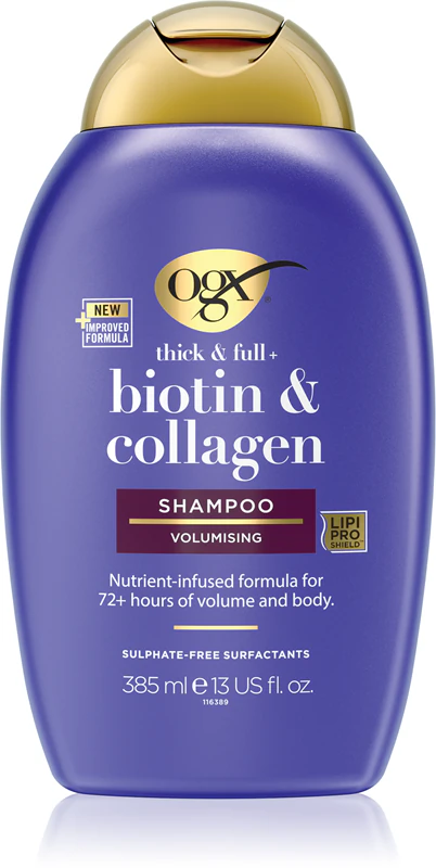 Shampoo OGX Biotina e Colágeno para dar volume aos cabelos