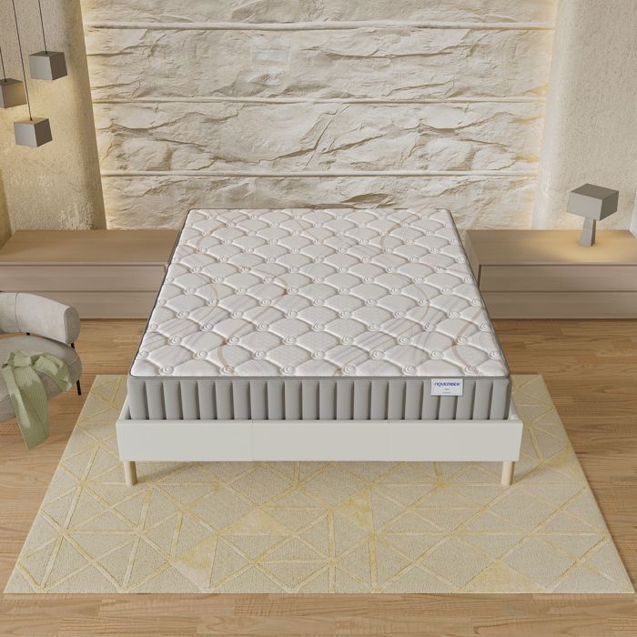 Matras van natuurlijk latex en traagschuim 140x190 cm NOVEMBER Sirius - Extreem duurzame matras, stevige en omhullende ondersteuning - 22 cm dik