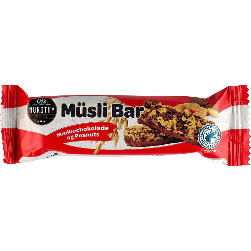 Mueslireep (6 stuks) met pinda's en melkchocolade