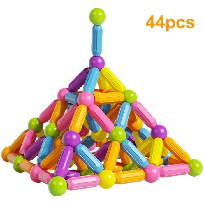 Jouet de construction magnétique - SET - 44 pièces - Plastique ABS - Pour enfants à partir de 3 ans - Mixte
