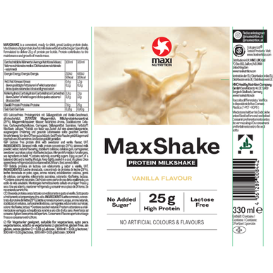 Maxi Nutrition Proteinový mléčný koktejl s vanilkou MaxShake 330 ml 330 ml
